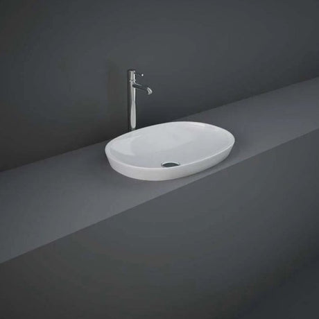 RAK Variant Modern 0 Tap Hole Oval Drop-In Wash Basin 500mm Wide - Alpine White - VARDI25000AWHA