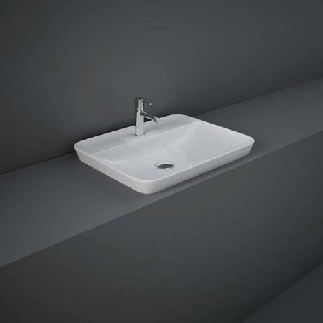 RAK Variant Modern 1 Tap Hole Rectangular Drop-In Wash Basin 550mm Wide - Alpine White - VARDI55501AWHA