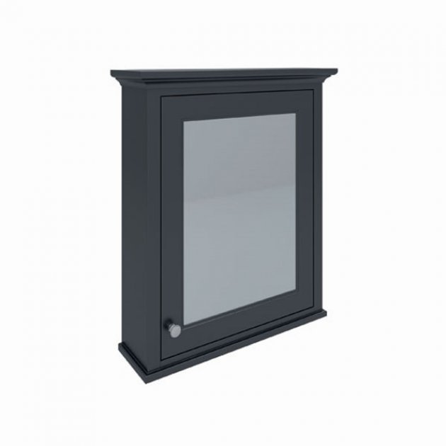 RAK Washington Traditional Mirrored Bathroom Cabinet 650mm Wide x 750mm High - Black - RAKWMC60504