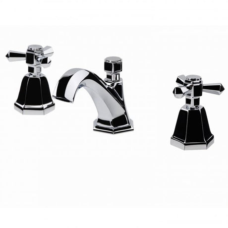 RAK Washington Traditional Deck Mounted 3-Hole Basin Mixer Tap - Chrome - RAKWTN3019
