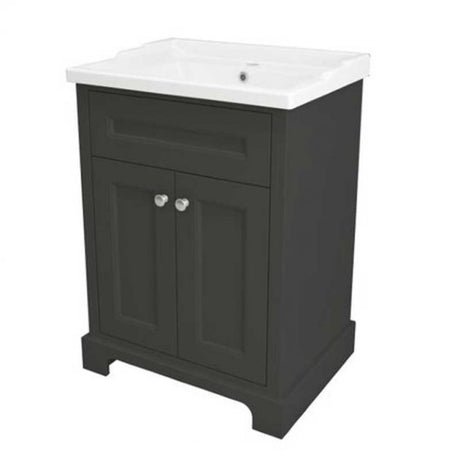 RAK Washington 2 Door Traditional Floor Standing  Vanity Unit 600mm Wide - Black - RAKWBU60504
