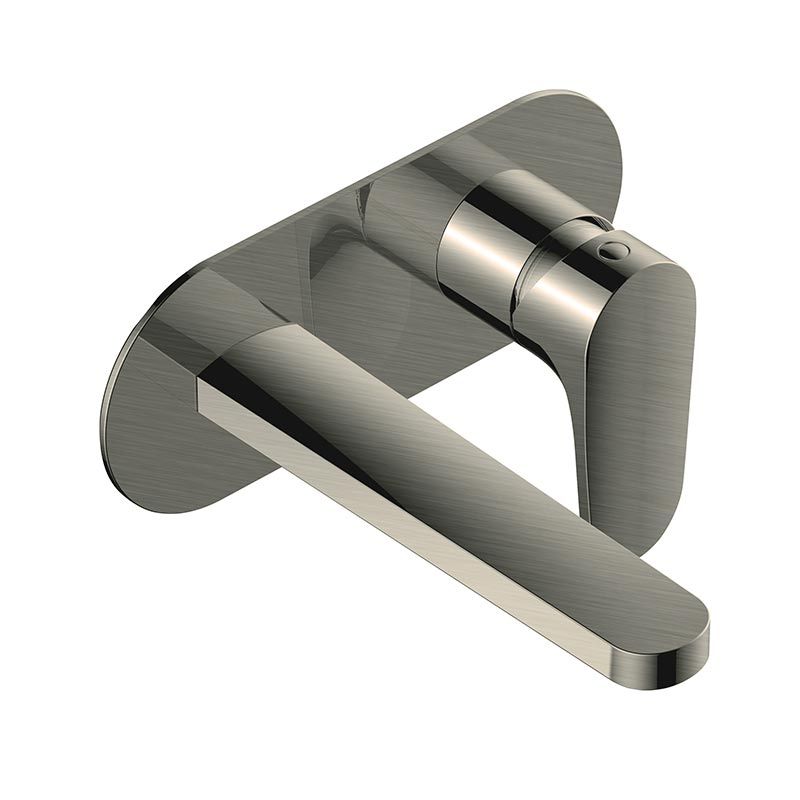RAK Portofino Wall Mounted Basin Mixer with Back Plate - Brushed Nickel - RAKPOR3007N