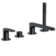 RAK Portofino 4 Hole Deck Mounted Bath Shower Mixer - Matt Black - RAKPOR3013B