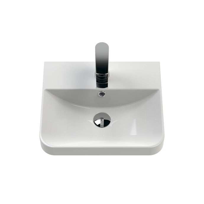 Nuie Core 1-Door Wall Hung Vanity Unit with Thin Edge Basin 400mm Wide - Gloss White - COR101