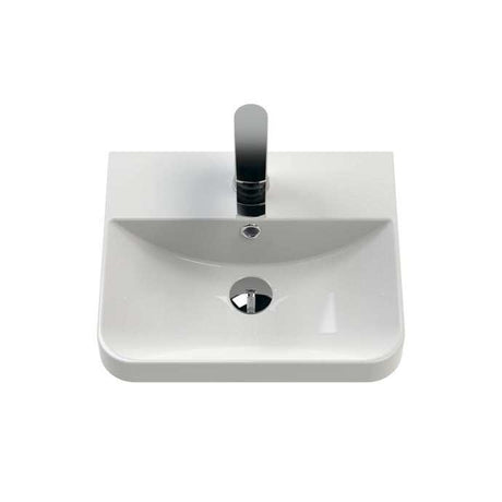 Nuie Core 1-Door Wall Hung Vanity Unit with Thin Edge Basin 400mm Wide - Gloss White - COR101