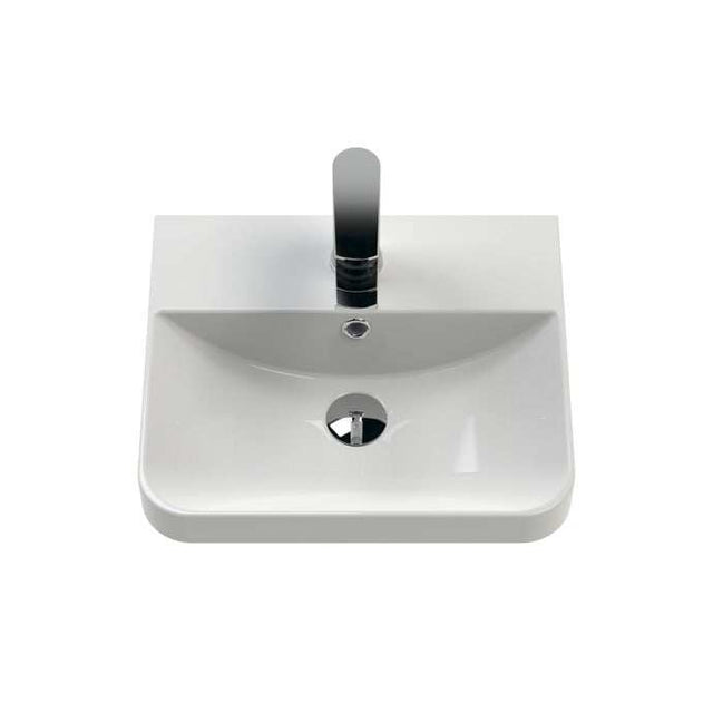 Nuie Core 1-Door Wall Hung Vanity Unit with Thin Edge Basin 400mm Wide - Gloss White - COR101