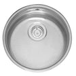 Reginox Integrated Comfort Sink L18 370 OKG round stainless steel kitchen sink with polished Inox finish and basket waste.