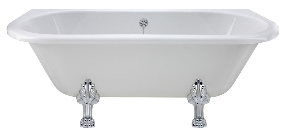 Launde Abbey Back to Wall Double Ended Freestanding Bath - Pride Leg Set 1700mm