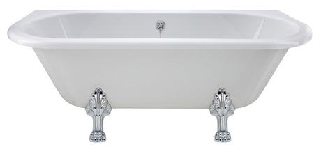 Launde Abbey Back to Wall Double Ended Freestanding Bath - Pride Leg Set 1700mm