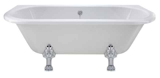 Launde Abbey Back to Wall Double Ended Freestanding Bath - Pride Leg Set 1700mm