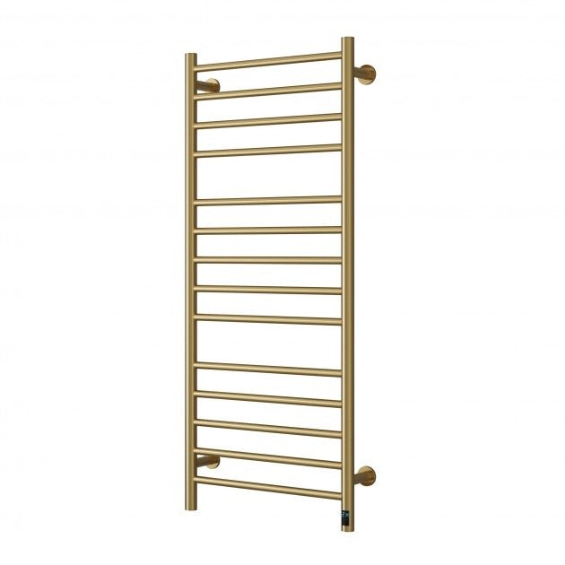 Reina Arnage 1200mm High x 500mm Wide Dry Electric Heated Towel Rail - Brushed Brass - DE - ARG1205B - TAP 'N' SHOWER