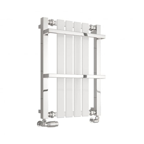 Reina Ashen 700mm High x 490mm Wide Designer Radiator Towel Rail - White - RND - ASH070049W - TAP 'N' SHOWER
