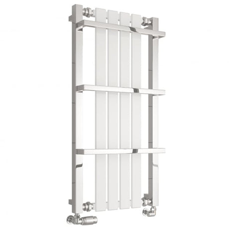 Reina Ashen 1000mm High x 490mm Wide Designer Radiator Towel Rail - White - RND - ASH100049W - TAP 'N' SHOWER