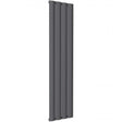 Reina Belva Modern Aluminium vertical radiator in anthracite finish, 1800mm high by 412mm wide, sleek and durable heating solution.