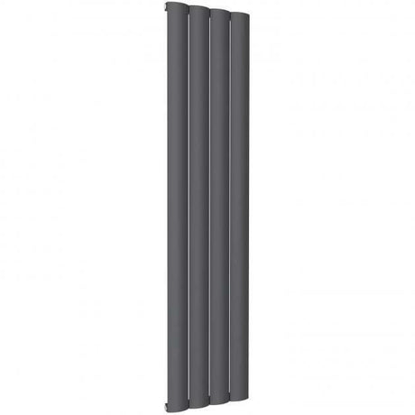 Reina Belva Modern Aluminium vertical radiator in anthracite finish, 1800mm high by 412mm wide, sleek and durable heating solution.