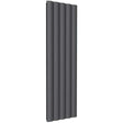 Reina Belva Modern Aluminium anthracite vertical double panel radiator 1800mm high x 516mm wide