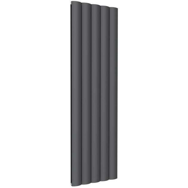 Reina Belva Modern Aluminium anthracite vertical double panel radiator 1800mm high x 516mm wide