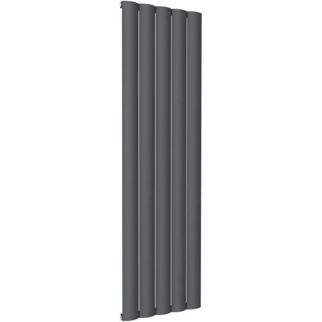 Reina Belva Modern Aluminium vertical radiator in anthracite, 1800mm high x 516mm wide, sleek heat-efficient design