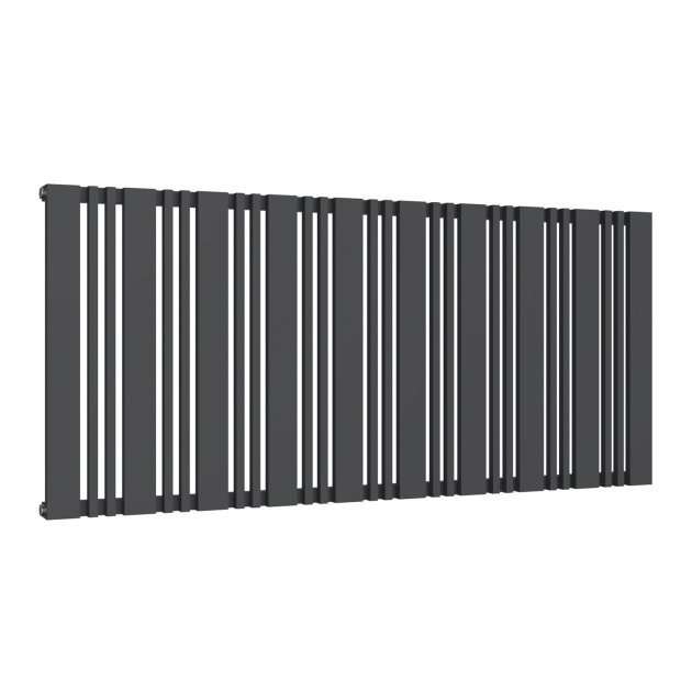 Reina Bonera modern horizontal anthracite radiator 550mm high by 1284mm wide with vertical slats design