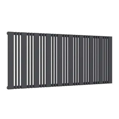 Reina Bonera modern horizontal anthracite radiator 550mm high by 1284mm wide with vertical slats design