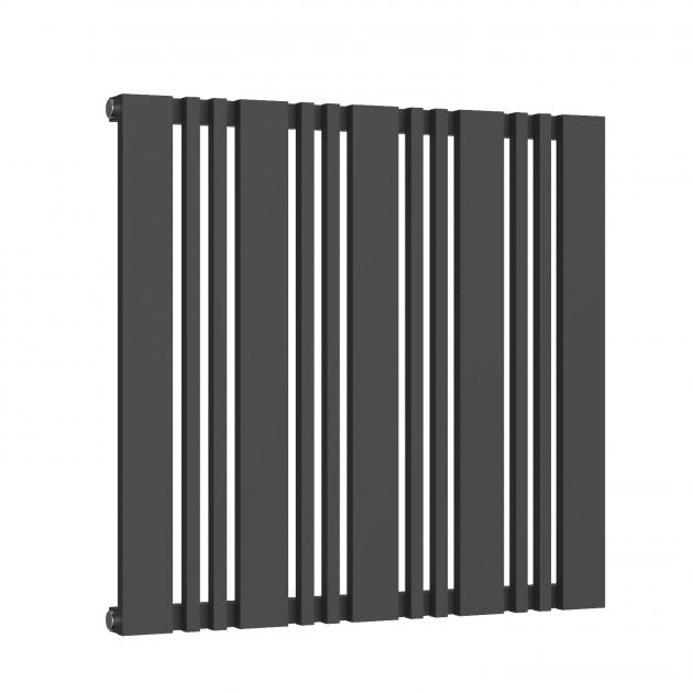 Reina Bonera Designer 550mm High x 588mm Wide Horizontal Radiator - Anthracite - RND - HB588A - TAP 'N' SHOWER