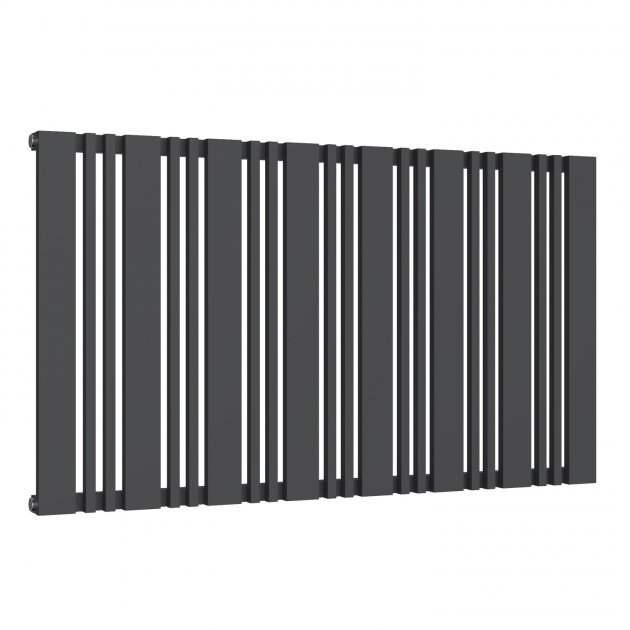 Reina Bonera Modern Horizontal Radiator in anthracite with sleek vertical slats, 550mm high x 984mm wide, durable mild steel for efficient heating.