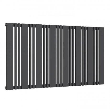 Reina Bonera Modern Horizontal Radiator in anthracite with sleek vertical slats, 550mm high x 984mm wide, durable mild steel for efficient heating.