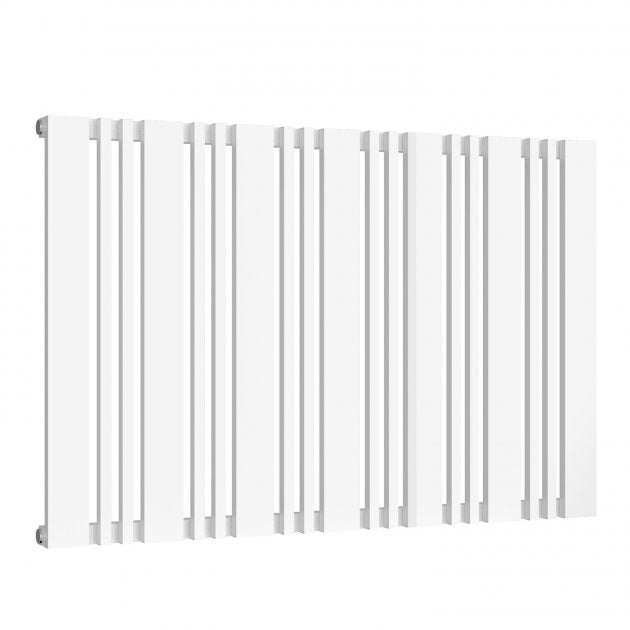 White Reina Bonera ModernHorizontal designer radiator 550mm high by 852mm wide with contemporary vertical panel design