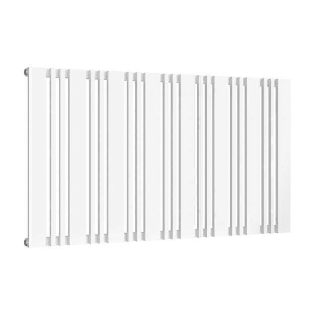 White Reina Bonera modern horizontal designer radiator 550mm high by 984mm wide with vertical slats and sleek finish