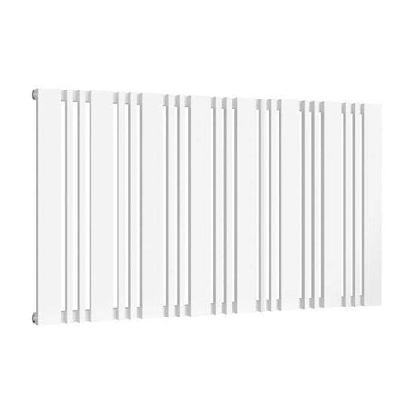 White Reina Bonera modern horizontal designer radiator 550mm high by 984mm wide with vertical slats and sleek finish