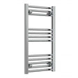 Reina Capo Modern vertical heated towel rail in chrome, 800mm high x 400mm wide, sleek and energy-efficient design