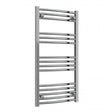 Reina Capo Modern vertical curved heated towel rail in chrome, 1000mm high x 500mm wide, sleek and durable bathroom towel warmer