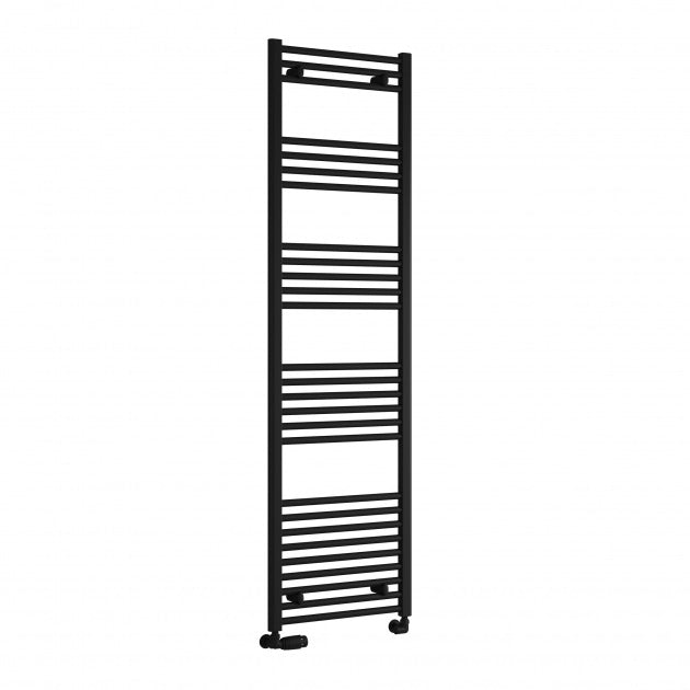 Reina Capo Straight 1800mm High x 600mm Wide Heated Towel Rail - Black - CPO1860KF - TAP 'N' SHOWER