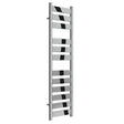 Reina Carpi Modern flat panel heated towel rail 1200mm high chrome finish with twelve flat panels for energy-efficient towel warming.