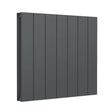 Reina Casina Modern vertical aluminium double radiator in anthracite, 600mm high x 660mm wide, sleek and efficient heating panel