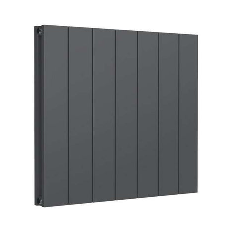 Reina Casina Modern vertical aluminium double radiator in anthracite, 600mm high x 660mm wide, sleek and efficient heating panel