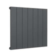 Reina Casina Modern Flat Tubes vertical aluminium radiator in anthracite, 600mm high x 660mm wide, sleek and space-saving design.