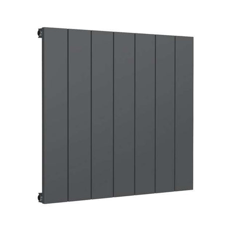 Reina Casina Modern Flat Tubes vertical aluminium radiator in anthracite, 600mm high x 660mm wide, sleek and space-saving design.