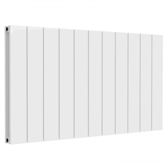 Reina Casina Designer Flat Tubes Double Aluminium Horizontal Radiator 600mm High x 1040mm Wide - White - A-CSN060104WD