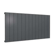 Reina Casina Modern Horizontal Aluminium Single Double Radiator in anthracite finish, 600mm high x 1230mm wide, sleek and durable wall-mounted heating panel