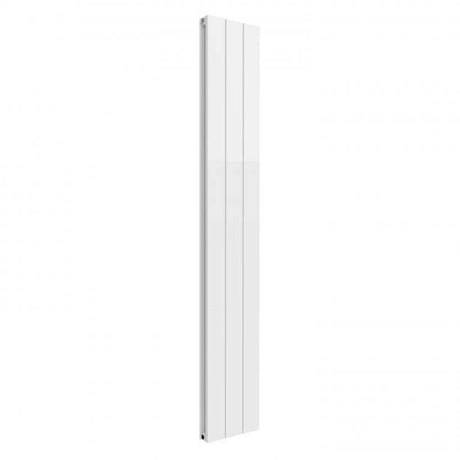 Reina Casina Modern Aluminium double vertical radiator in white, 1800mm high and 280mm wide, sleek space-saving design