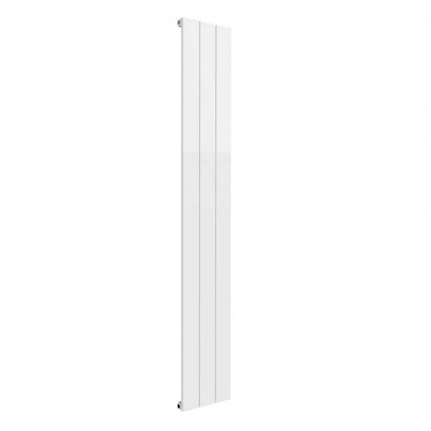 Reina Casina Modern Aluminium single vertical white radiator 1800mm high and 280mm wide for bathrooms