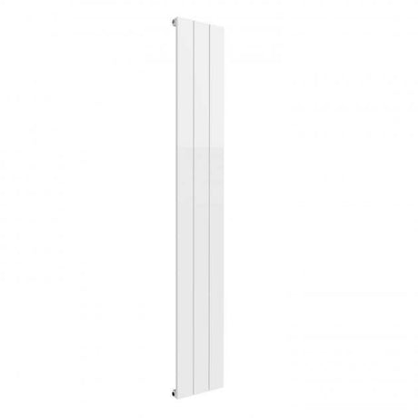Reina Casina Modern Aluminium single vertical white radiator 1800mm high and 280mm wide for bathrooms
