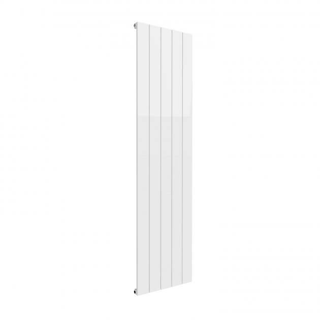 White Reina Casina Modern Aluminium single vertical radiator, 1800mm high by 470mm wide, sleek slim design