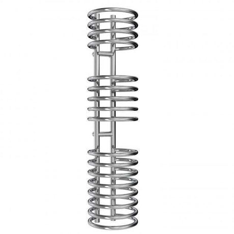 Reina Claro Modern Designer Heated Towel Rail 1200mm high chrome finish with circular heated bars for warm towels