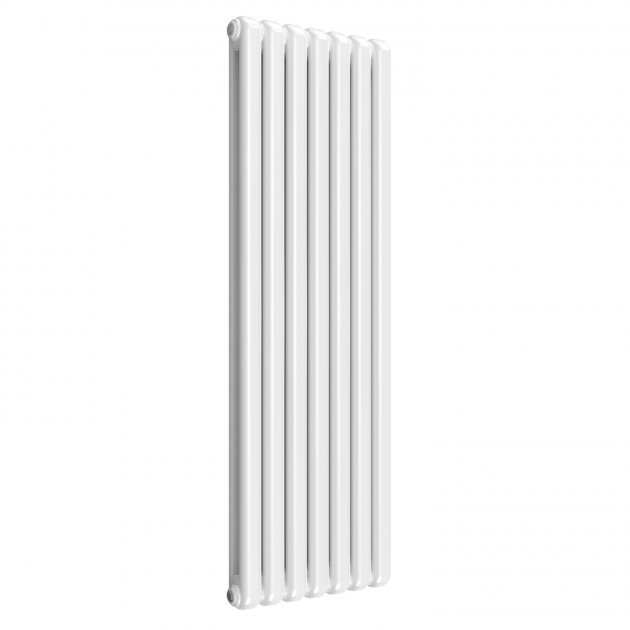 White Reina Coneva Modern Vertical Radiator 1500mm high with sleek vertical slats and high heat output
