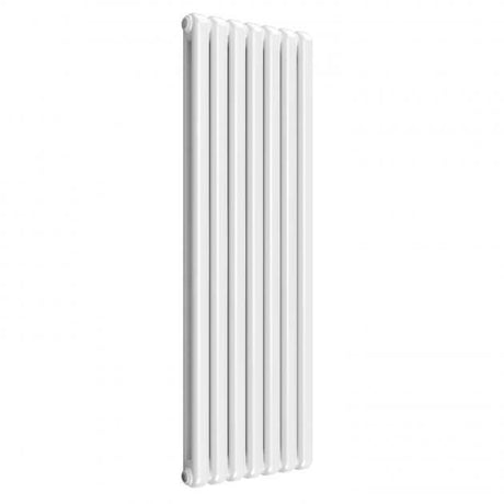 White Reina Coneva Modern Vertical Radiator 1500mm high with sleek vertical slats and high heat output