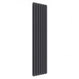 Reina Modern Vertical single Coneva designer radiator in anthracite, 1800mm high and 440mm wide, sleek and space-saving heating solution