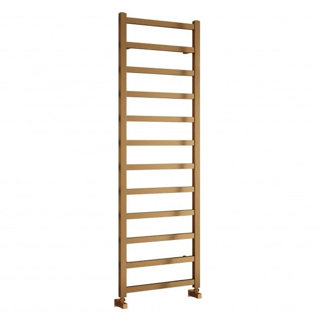 Reina Fano 1240mm High x 485mm Wide Designer Heated Towel Rail - Copper Satin - A - FNO1245C - TAP 'N' SHOWER