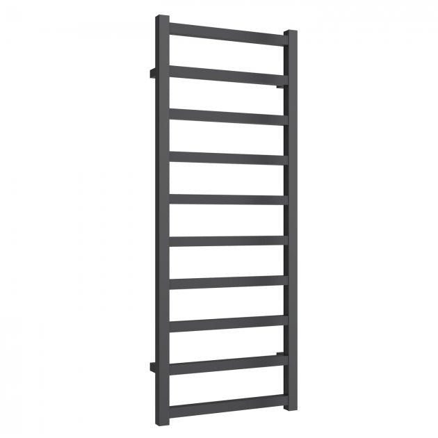 Reina Fano 1240mm High x 485mm Wide Designer Heated Towel Rail - Anthracite - A - FNO1245A - TAP 'N' SHOWER